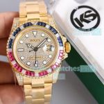 KS Replica Rolex GMT-Master II 116758 Watch Diamond Dial Yellow Gold Case 40mm